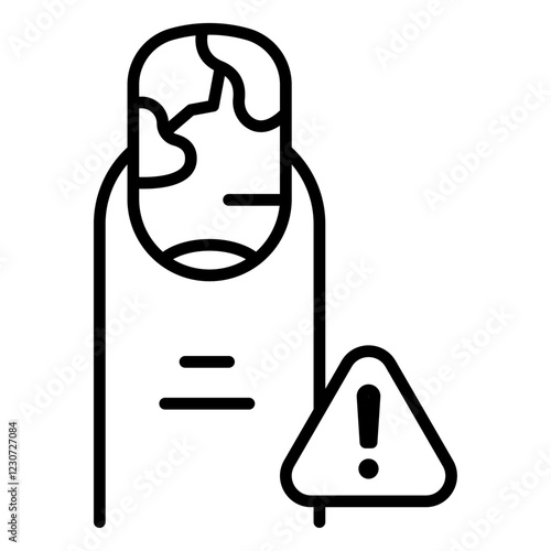 Nail fungus color icon Black and white logo
