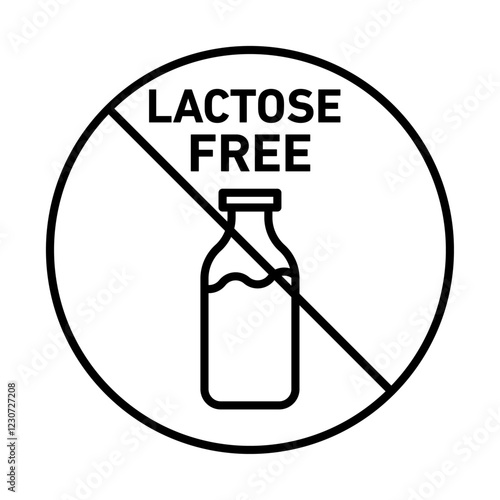 no lactose icon Black and white logo