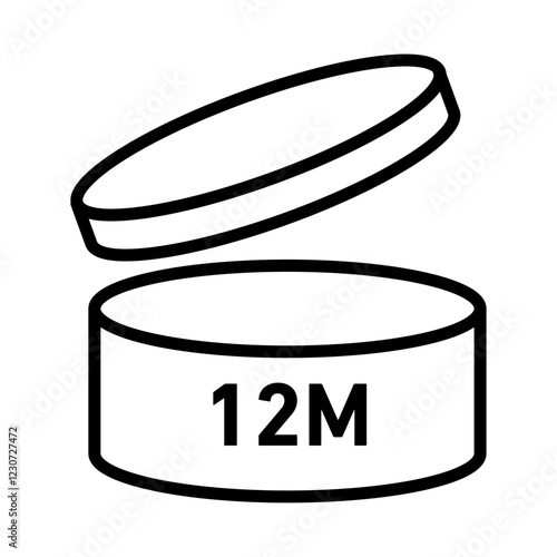 Period after opening 12m Icon Black and white logo