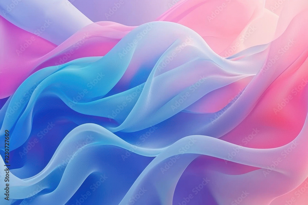Dreamy abstract waves with a soft gradient of pink and blue Dreamy abstract waves with a soft gradient of pink and blue