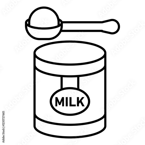 Powdered milk icon Black and white logo