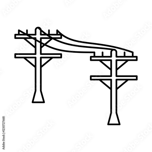 power pole icon Black and white logo