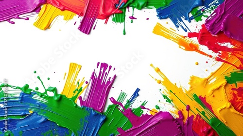 Mardi Gras Abstract Paint Strokes - Festive Background Art