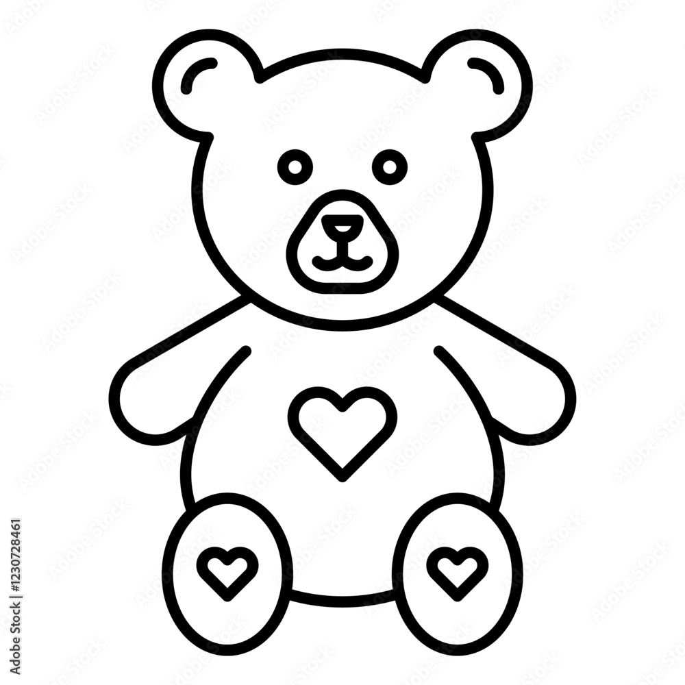 Fototapeta premium Soft toy icon Black and white logo