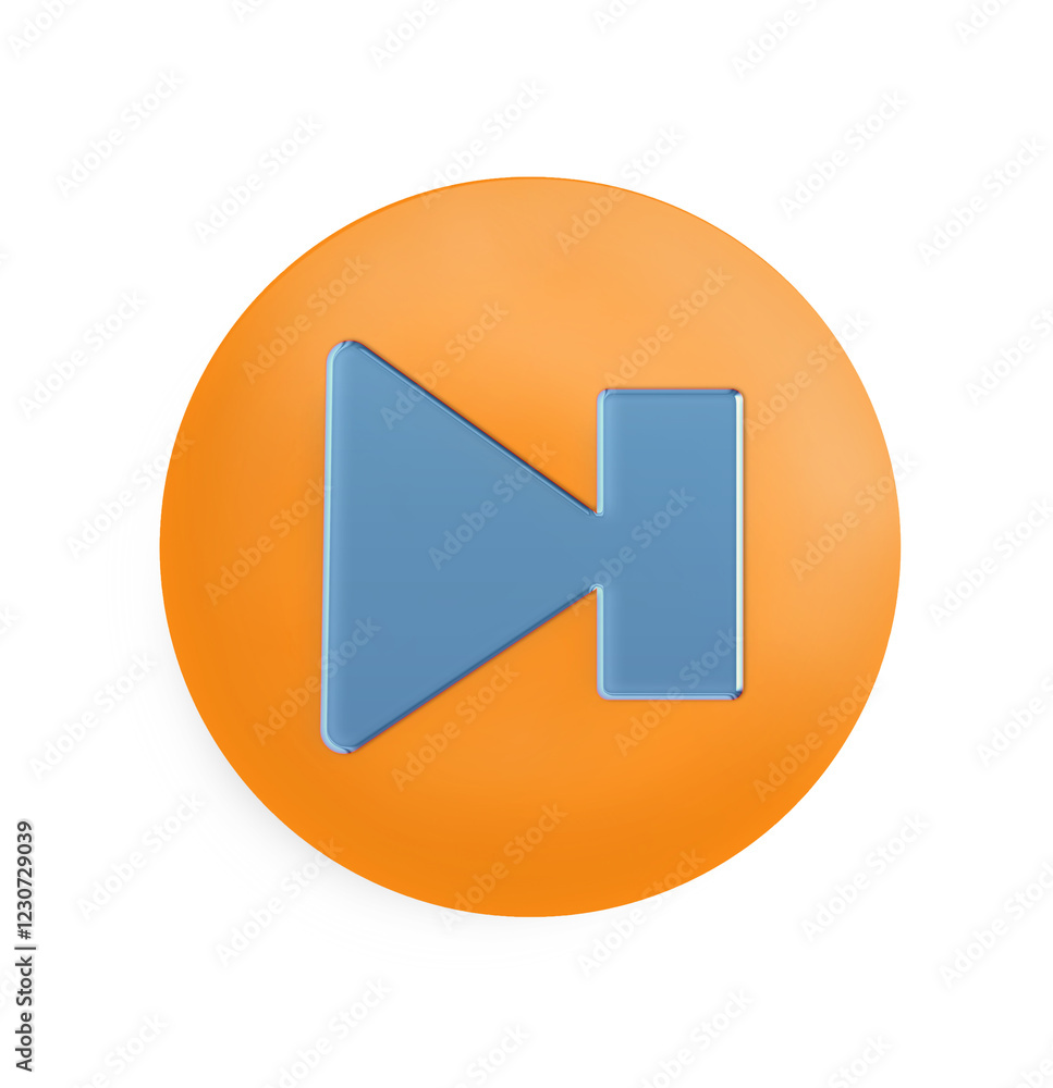 Illustration of skip next 3d button icon Illustration of skip next 3d button icon