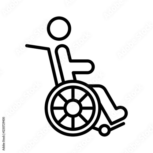 Wheelchair icon Black and white logo