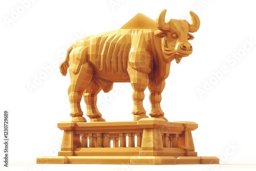 Golden Taurus idol on pedestal  betrayed by ancient Jews. photo