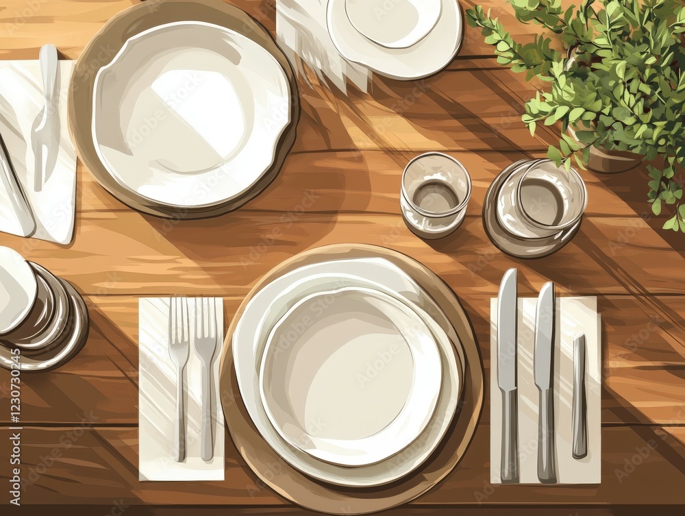 Elegant table setting for a dining experience at home Elegant table setting for a dining experience at home