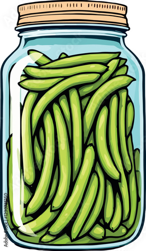 Preserving fresh green beans, a jar full of summer bounty