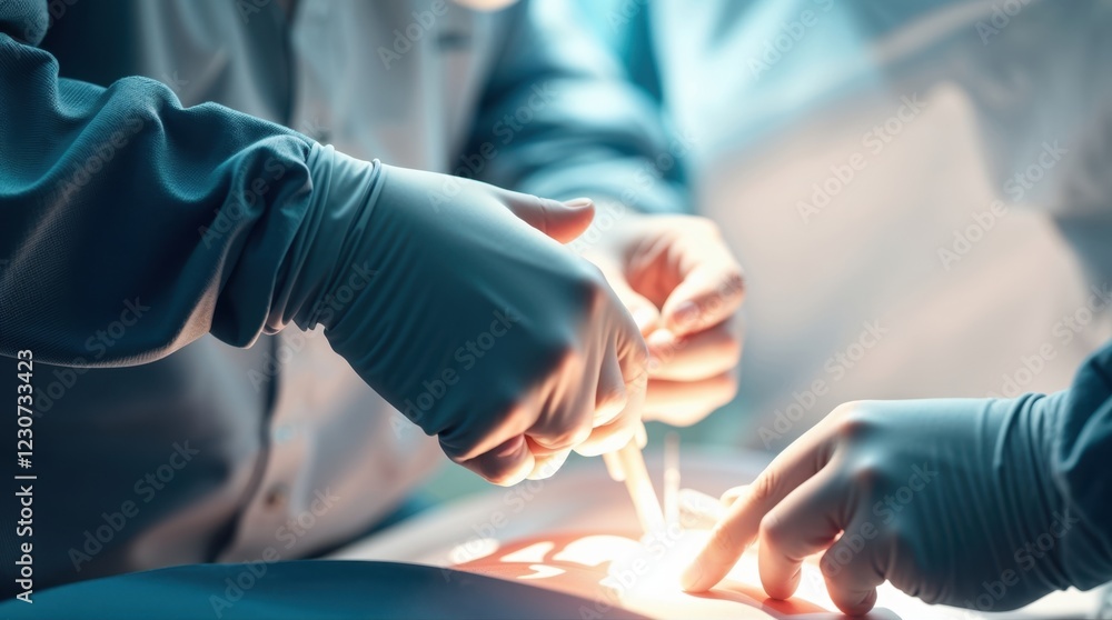 Two surgeons operating on a patient Two surgeons operating on a patient