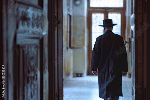 Orthodox Jewish man enrolls in Yeshiva. photo