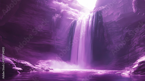 Wallpaper Mural Dreamy waterfall in a purple canyon. Dream Canyon. Illustration Torontodigital.ca