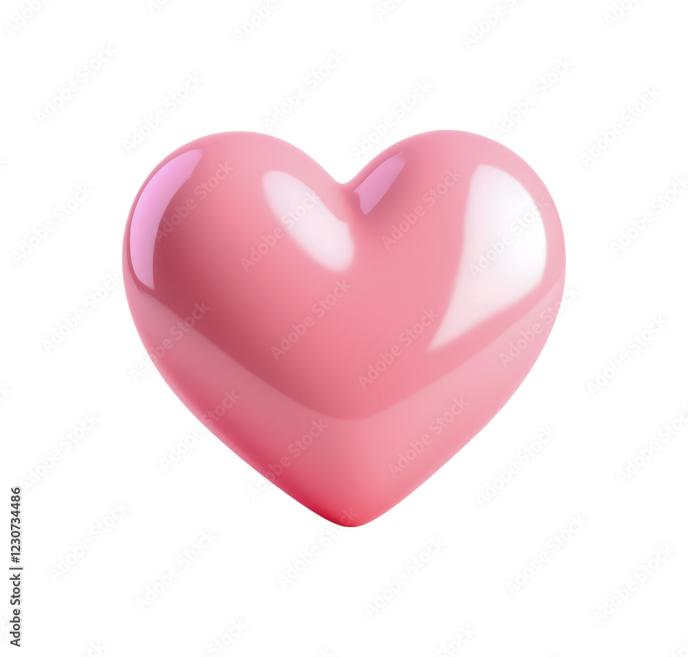 Glossy Pink Heart Shaped Balloon with Reflective Surface, Isolated on Transparent and White Background Glossy Pink Heart Shaped Balloon with Reflective Surface, Isolated on Transparent and White Background