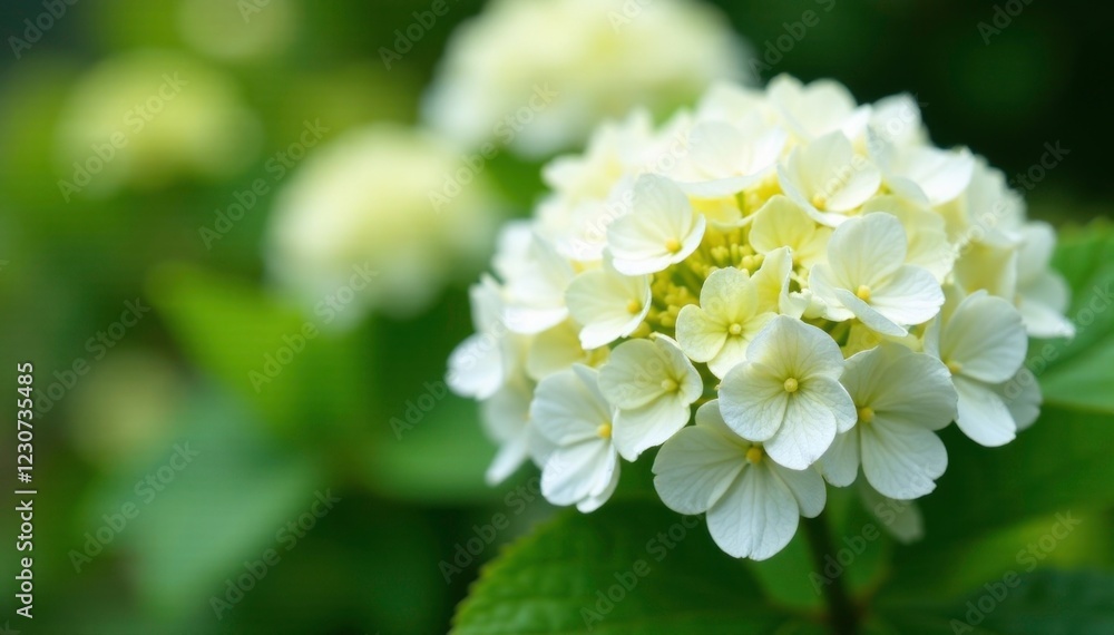 White panicle hydrangea blooms on a shrub in the garden, gardening, summer blooms White panicle hydrangea blooms on a shrub in the garden, gardening, summer blooms