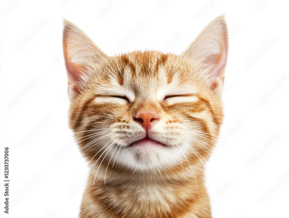 Purrfectly Content Orange Tabby Cat with Eyes Closed Purrfectly Content Orange Tabby Cat with Eyes Closed
