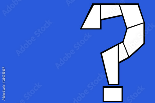 large question mark with photographs, photo collage people, plants, landscapes on isolated background, life uncertainty