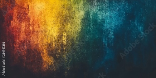 On a black background, a dynamic music cover dance party poster showcases a psychedelic gradient of vibrant orange, teal, and white colors swirling in fluid waves.