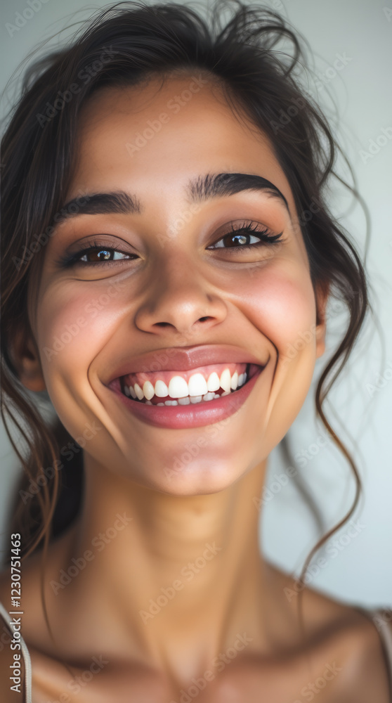 Portrait of a South Asian Woman with Her Eyes Open and Beautiful Smile Portrait of a South Asian Woman with Her Eyes Open and Beautiful Smile