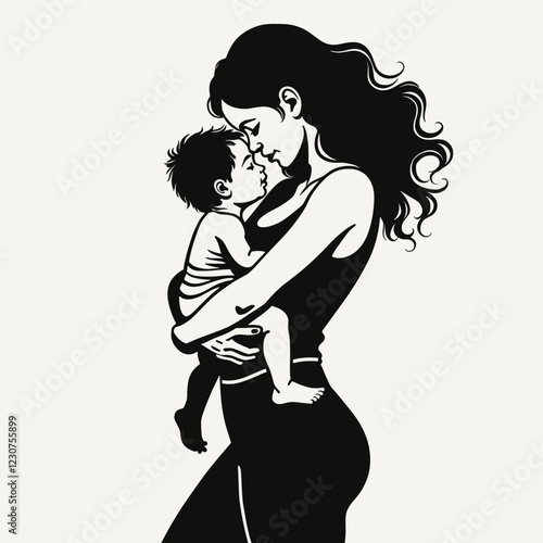 Loving mother cradling baby in tender embrace, maternal bond