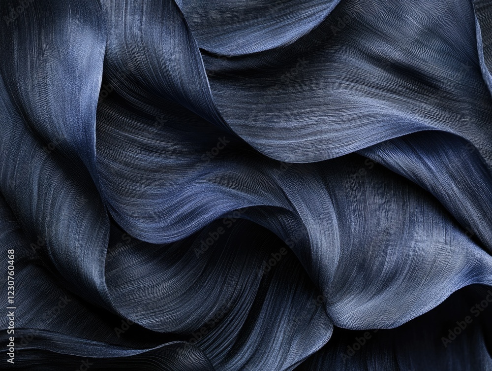 Naklejka premium Textured Blue Fabric Swirl Art
