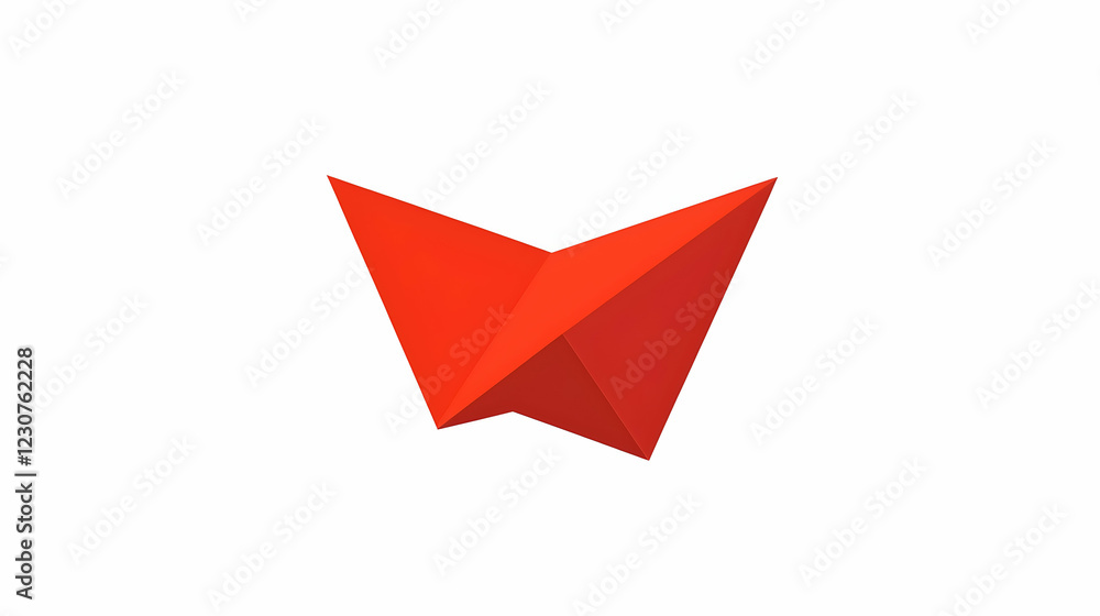 Naklejka premium Red origami bird design on white background, suitable for branding or website icon