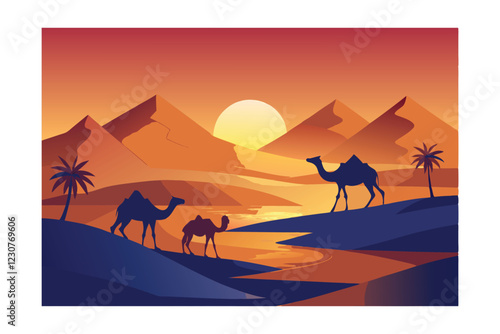 camels in desert