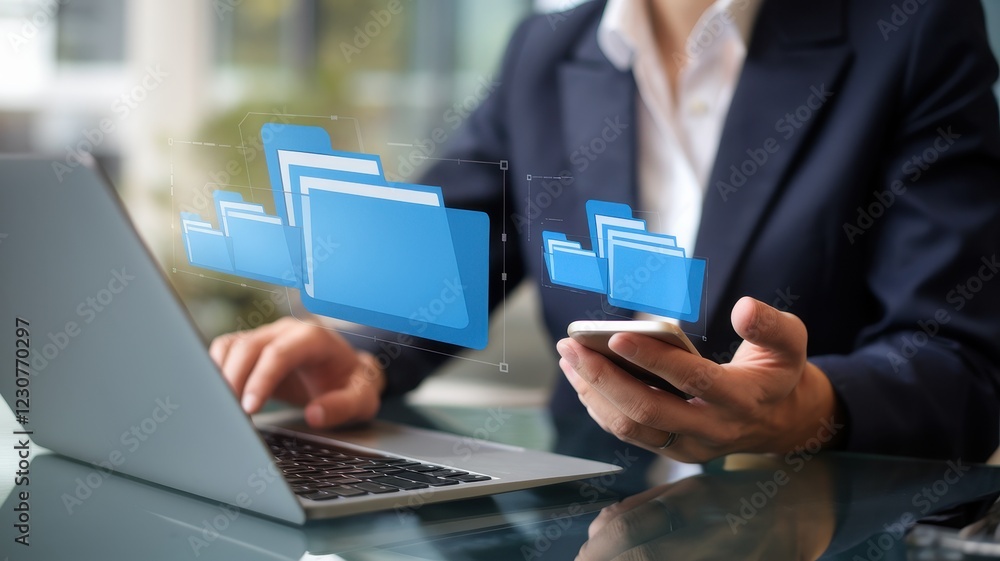 Fototapeta premium Digital File Management: Streamlining Workflow with Modern Technology