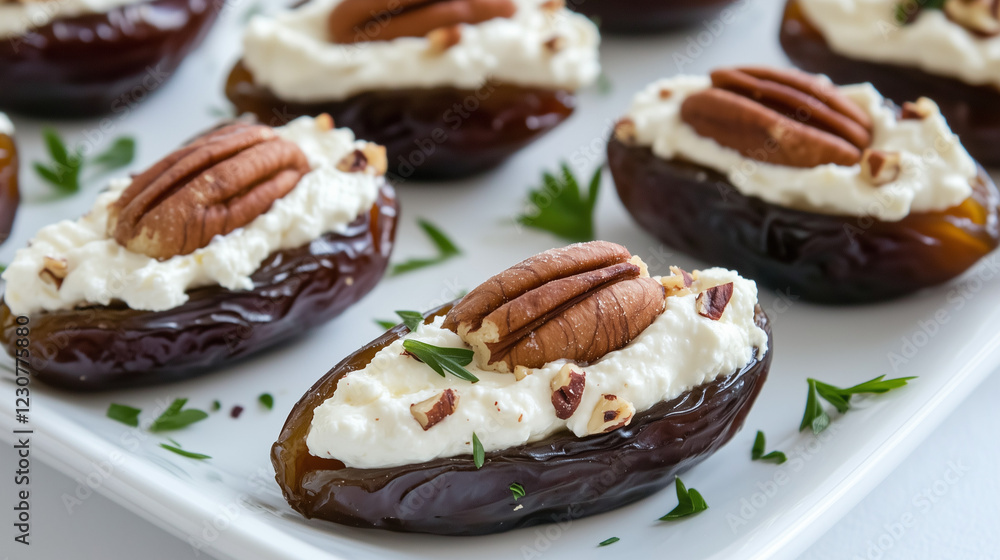 Stuffed Dates with Goat Cheese and Pecans – Gourmet Appetizer Stuffed Dates with Goat Cheese and Pecans – Gourmet Appetizer