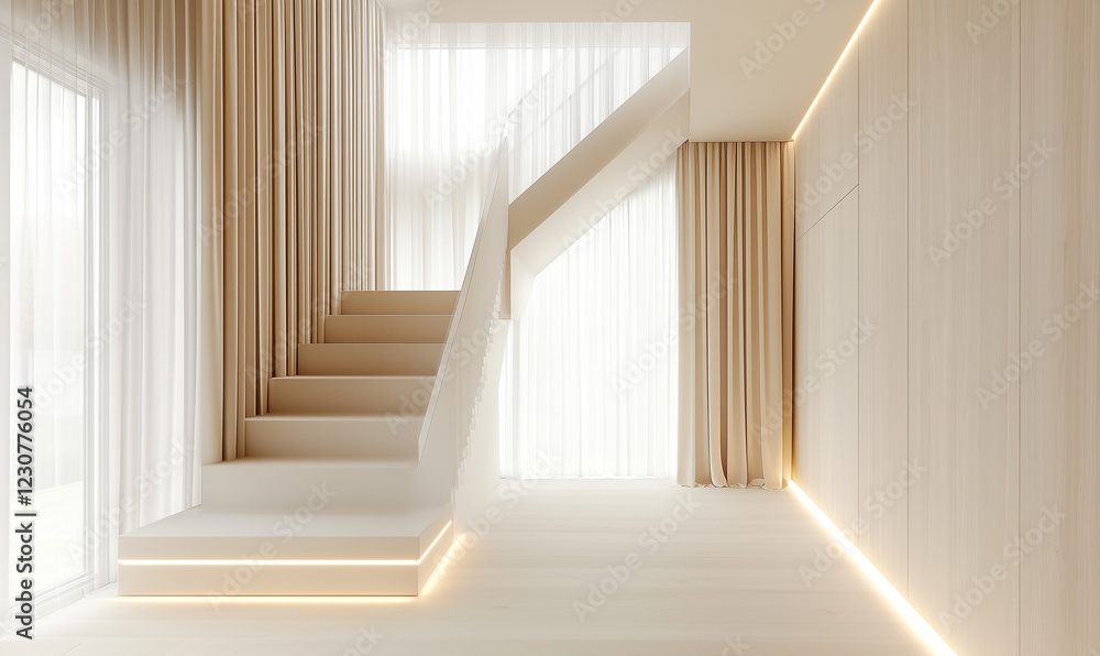 Simple Staircase with White Painted Railings, Adding Clean Lines to Any Home Simple Staircase with White Painted Railings, Adding Clean Lines to Any Home