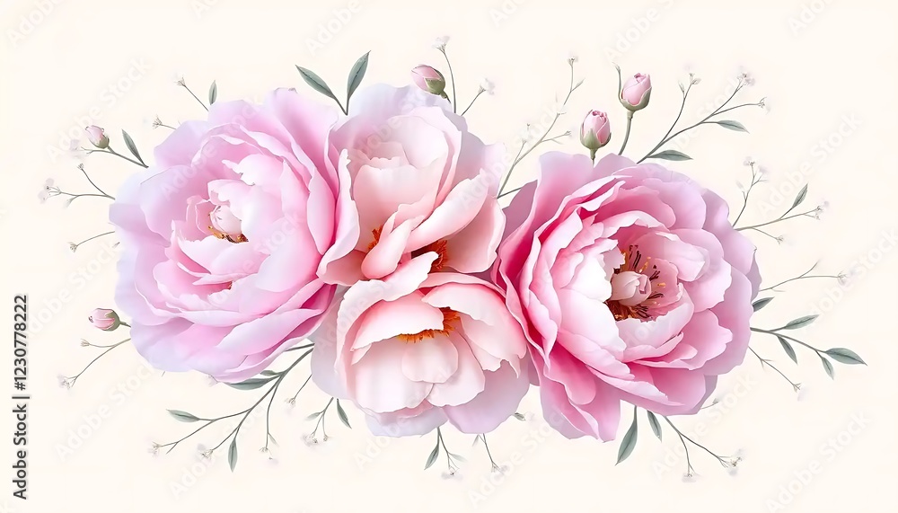 Delicate Pink Roses with Buds and Greenery Delicate Pink Roses with Buds and Greenery