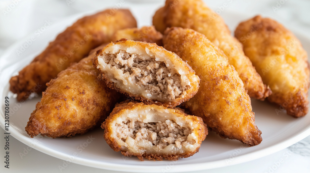 Crispy Lebanese Kibbeh with Minced Chicken Filling – Authentic Middle Eastern Dish Crispy Lebanese Kibbeh with Minced Chicken Filling – Authentic Middle Eastern Dish