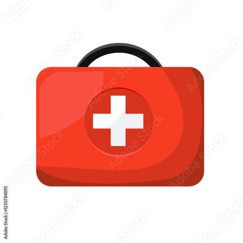 red medical suitcase without background