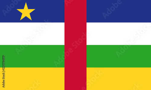 Central African Republic national flag. Flag of Central African Republic