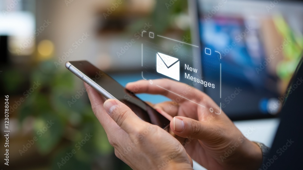 Checking New Messages on Smartphone Checking New Messages on Smartphone