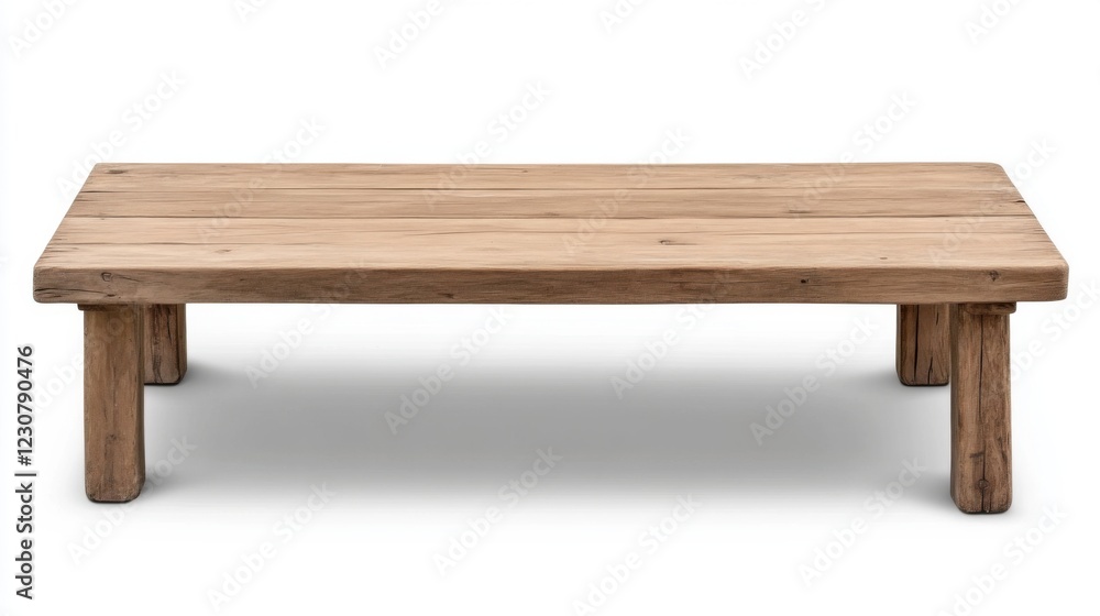 Simple Wooden Coffee Table with Natural Finish and Minimalist Design in Modern Interior Style Simple Wooden Coffee Table with Natural Finish and Minimalist Design in Modern Interior Style