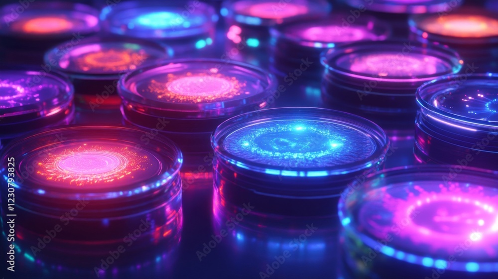 Abstract Colorful Glowing Circles Futuristic Technology Background Abstract Colorful Glowing Circles Futuristic Technology Background