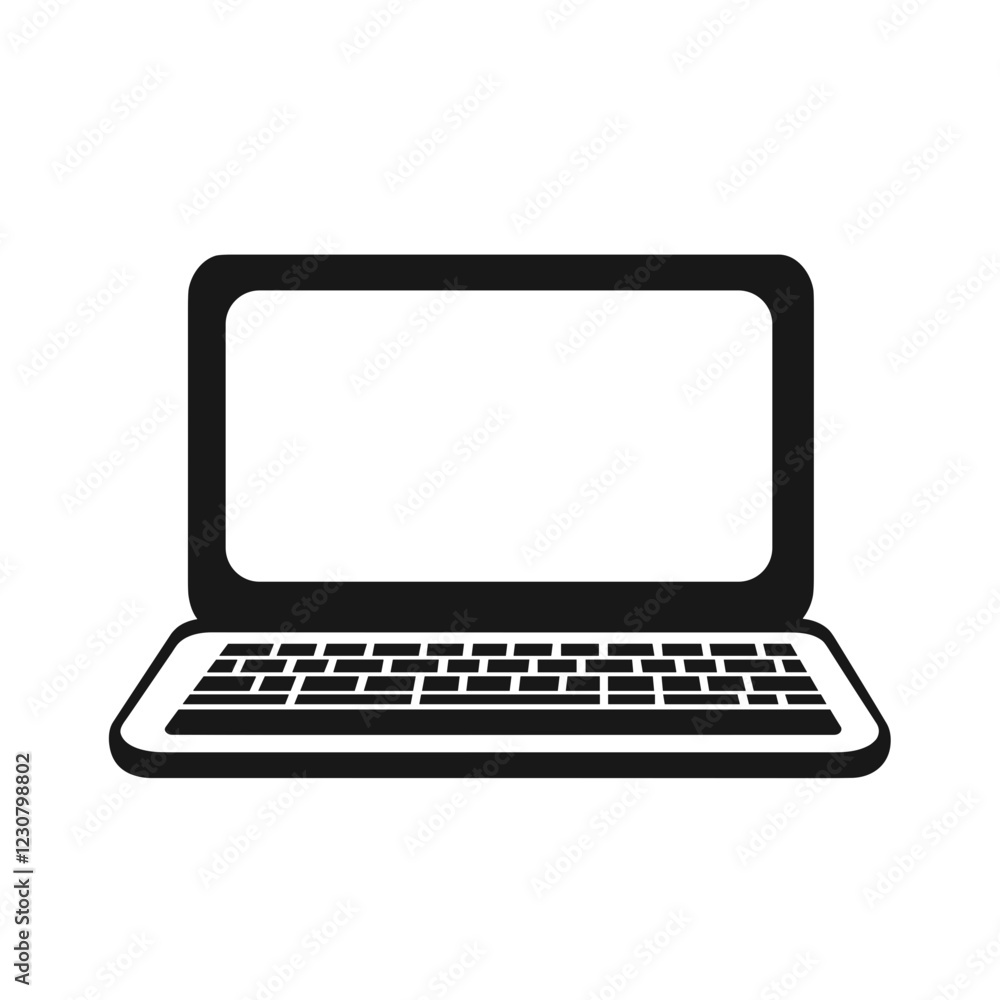 Laptop icon in black and white Laptop icon in black and white