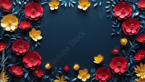 Wallpaper Mural frame of flowers Torontodigital.ca