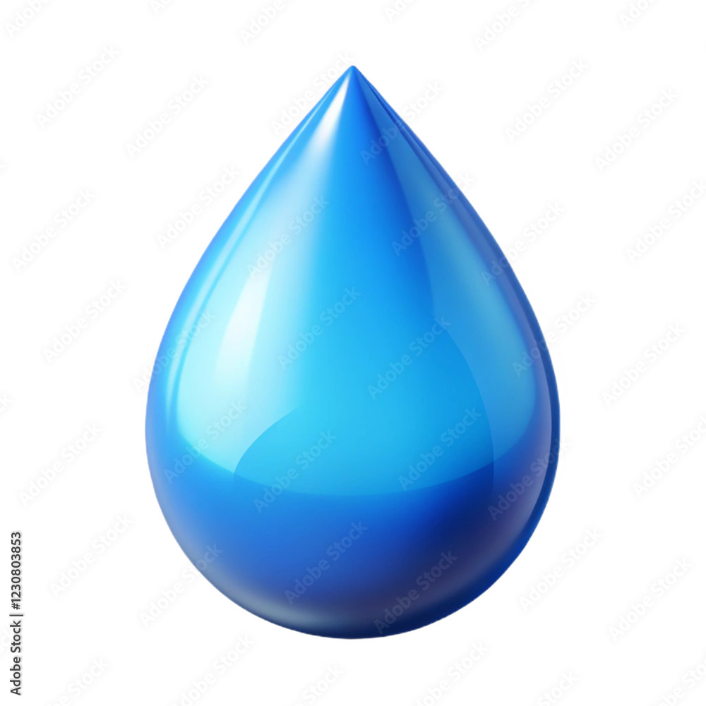 A water droplet icon with a pure blue gradient, reflecting light to show clarity and cleanliness A water droplet icon with a pure blue gradient, reflecting light to show clarity and cleanliness