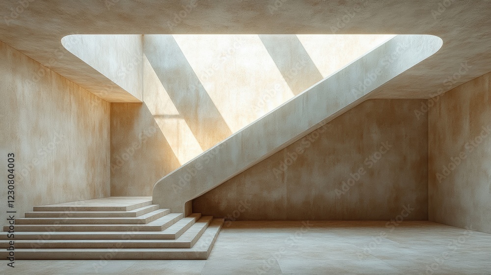 Modern architectural staircase design minimalist interior urban space natural light contemporary aesthetic Modern architectural staircase design minimalist interior urban space natural light contemporary aesthetic