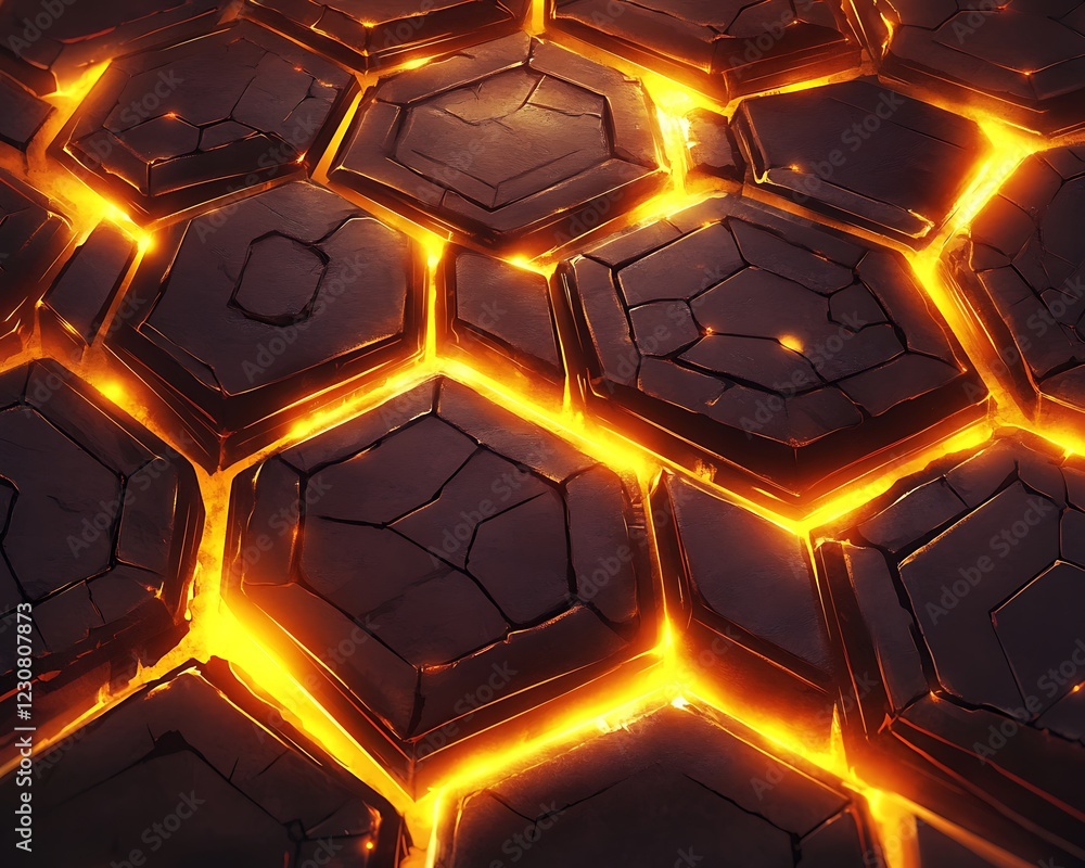 Intricate vector art of interlocking hexagonal shapes with glowing edges captured in high contrast lighting Intricate vector art of interlocking hexagonal shapes with glowing edges captured in high contrast lighting