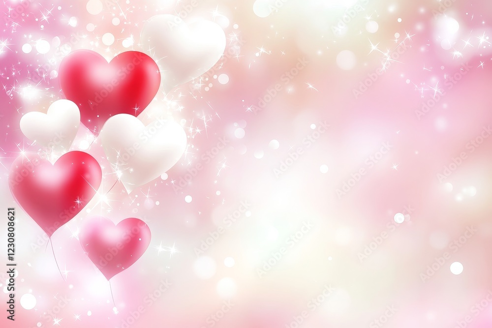 Valentine's Day hearts nestled on a beautiful pink backdrop Valentine's Day hearts nestled on a beautiful pink backdrop