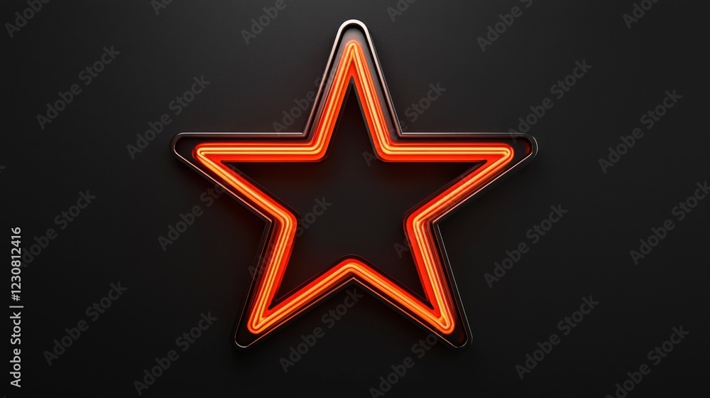 Vibrant Neon Star Emblem on Dark Background Vibrant Neon Star Emblem on Dark Background