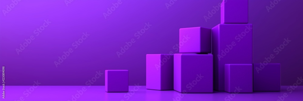 A formation of purple cubes against a sleek background, showcasing modern design. A formation of purple cubes against a sleek background, showcasing modern design.