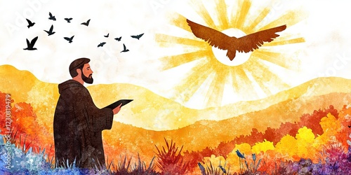 illustration Saint Francis of Assisi 