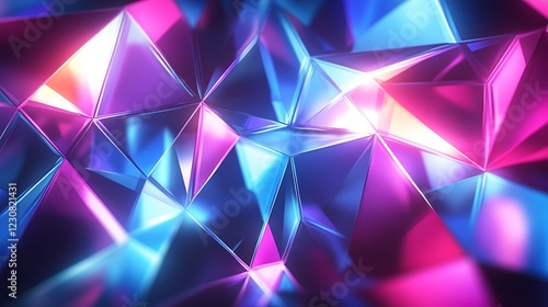 Neon vector polygonal design featuring smooth lighting and gradient colors emphasizing sleek lines and bright tones