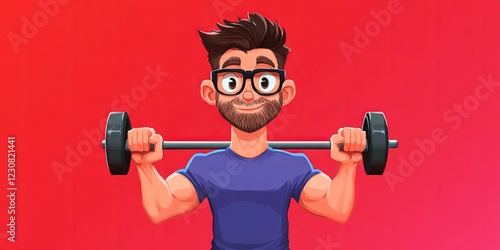 scrawny nerd lifting weights 