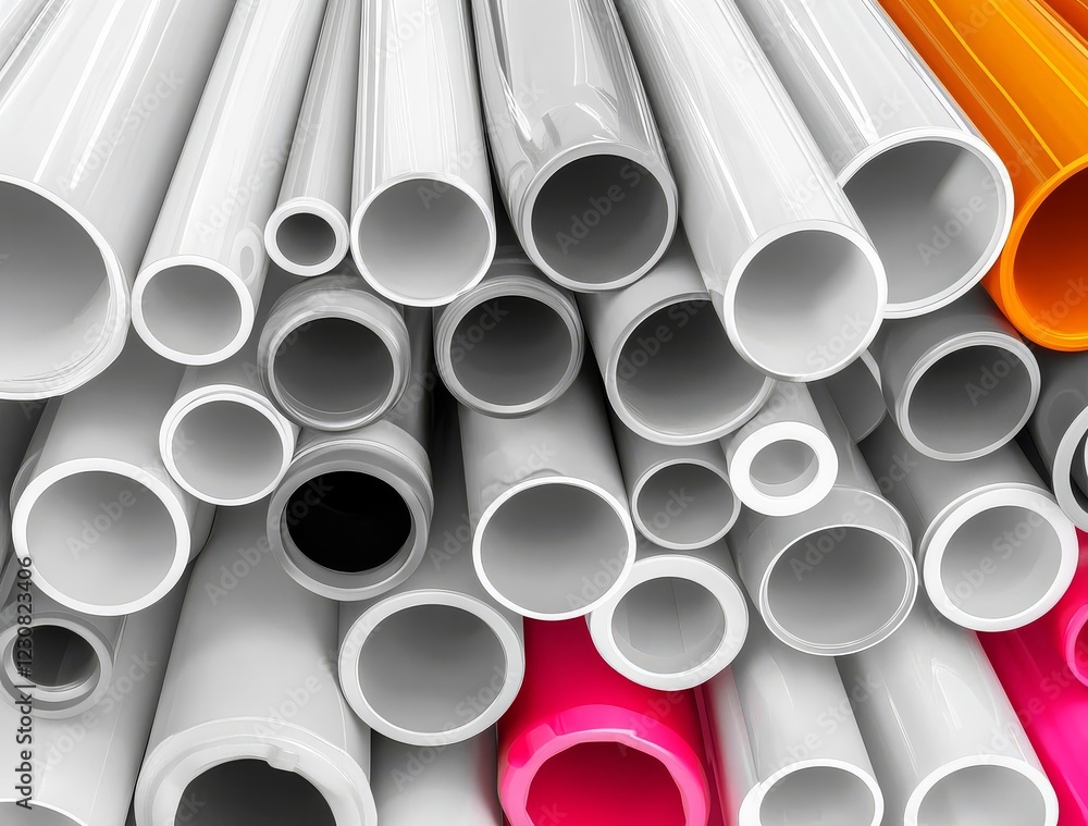 Highlighting the structural features of plastic pipes. Highlighting the structural features of plastic pipes.