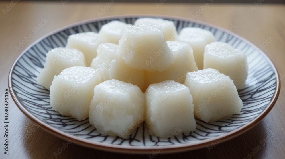 White Sugar Cubes Dessert on a Plate White Sugar Cubes Dessert on a Plate
