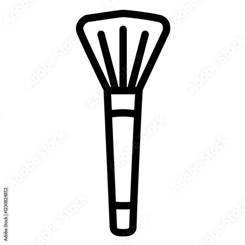 Wide fan-shaped makeup brush for powder and blush, beauty tool. Fan-shaped makeup brush for powder, blush, makeup accessory, essential beauty tool. makeup mastery, flawless finish.  cosmetic tool,



